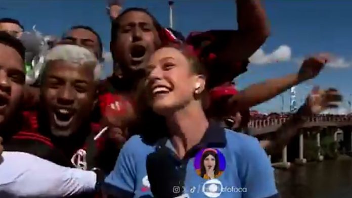Escándalo en Brasil por la agresión en vivo a una periodista que estaba rodeada por hinchas del Flamengo: “Es lamentable”