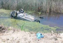 Un hombre robó un auto en Santa Teresita, escapó y en la persecución volcó en un canal de la Ruta Provincial 11