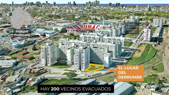 Así fue el derrumbe del estacionamiento en el edificio de Parque Patricios