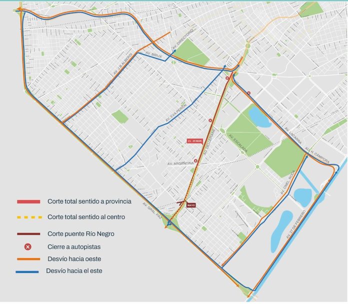 Cerraron la autopista Dellepiane por obras: la clausura durará todo el fin de semana largo