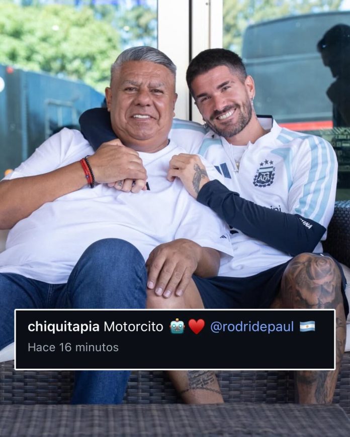El cálido mensaje de Chiqui Tapia a Rodrigo De Paul al publicar una foto juntos en Ezeiza
