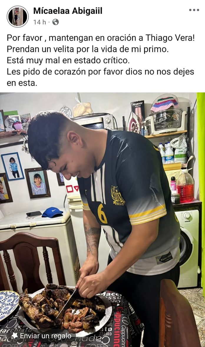 El joven impactado por una garrafa en la cabeza en medio del incendio fue operado