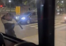 Ataque de furia en Constitución: un venezolano discutió con un colectivero, destruyó la unidad con un fierro y terminó detenido