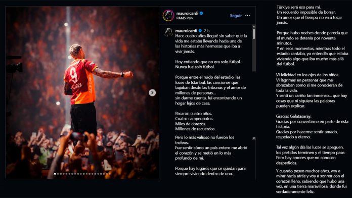 El sugestivo mensaje de Mauro Icardi en medio de los rumores de su salida del Galatasaray