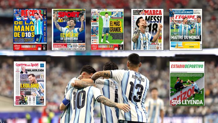 “De la mano de D10S”, “El mejor de la historia” y “El más grande”: las portadas de los diarios del mundo, rendidos ante Lionel Messi
