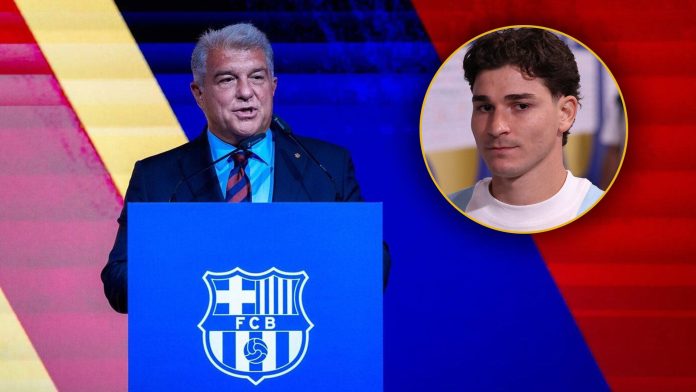 El presidente de Barcelona dio detalles de la negociación por Julián Álvarez con Atlético Madrid: “La oferta es firme”