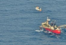 Prefectura aeroevacuó de emergencia al tripulante de un buque pesquero: sentía dolores en el pecho y dificultades para respirar