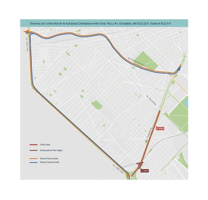 Cuándo reabrirá la autopista Dellepiane tras el cierre por obras de este fin de semana largo