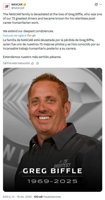 El estremecedor video del accidente aéreo en el que murieron el legendario piloto Greg Biffle y su familia