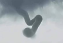 Un extraño fenómeno climático formó un “embudo” en el cielo de Córdoba y sorprendió a turistas