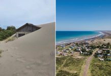 El pueblo que es un paraíso escondido de la Patagonia y pelea para no quedar enterrado por la arena de un inmenso médano