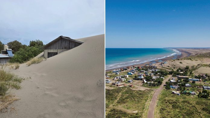 El pueblo que es un paraíso escondido de la Patagonia y pelea para no quedar enterrado por la arena de un inmenso médano