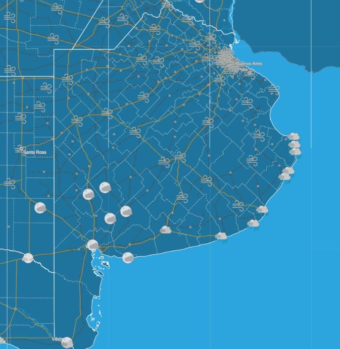 Se espera un fuerte descenso de temperatura en el AMBA, tras activarse una alerta por vientos en la Costa Atlántica