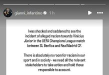 El mensaje del presidente de la FIFA tras la acusación de racismo que Vinicius Jr. realizó contra el argentino Prestianni