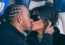 La reacción de Colapinto al beso de Lewis Hamilton y Kim Kardashian en el Super Bowl