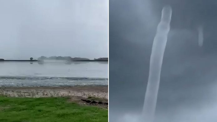 Video: una tromba marina que apareció sobre una laguna el sur de Santa Fe