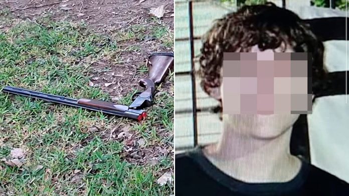 La primera imagen de la escopeta que utilizó el tirador de la escuela de San Cristóbal