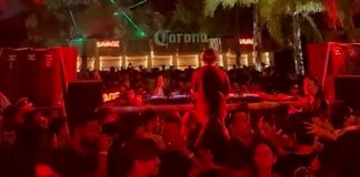 Pánico en Costanera Norte: el momento en el que se desprende la estructura del escenario en un boliche y cae sobre el público