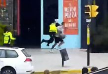 Video: un agente municipal detuvo a un ladrón con un tackle en pleno centro de Mendoza