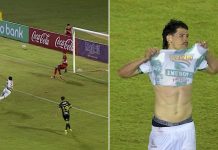 El blooper del año en el fútbol: un jugador erró un penal, pero la pelota le dio en la cara y terminó en gol tras un mal rechazo