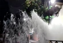 Se rompió un caño en Recoleta y una esquina quedó completamente inundada