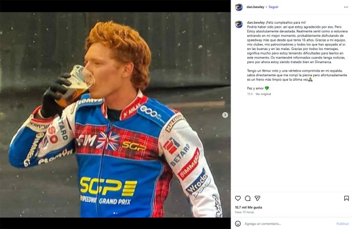 Chocó contra un muro de contención, salió despedido y sufrió graves heridas: el impactante accidente de un motociclista en el Mundial de speedway