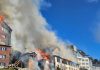 Feroz incendio en un histórico hotel turístico de Bariloche: el fuego habría comenzado por una quema de hojas secas
