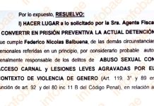 Prisión preventiva para el hombre acusado de golpear y violar a su ex pareja en Pilar
