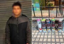 Detuvieron a un hombre por realizar pintadas con aerosol en la fachada de la AMIA