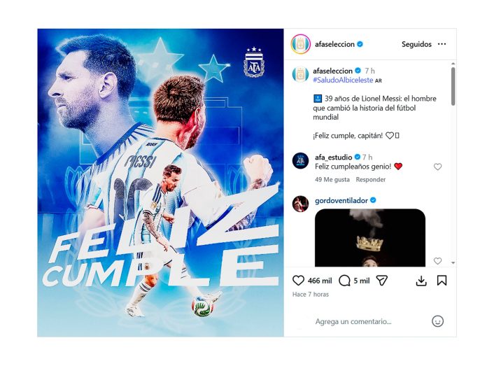 La publicación de Lionel Messi por su cumpleaños número 39 años que recorre el mundo