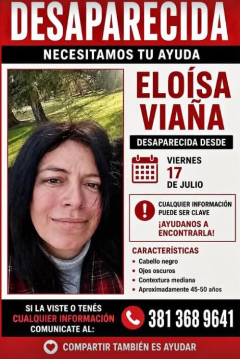 Buscan a una mujer de 45 años que desapareció hace más de cinco días en Tucumán