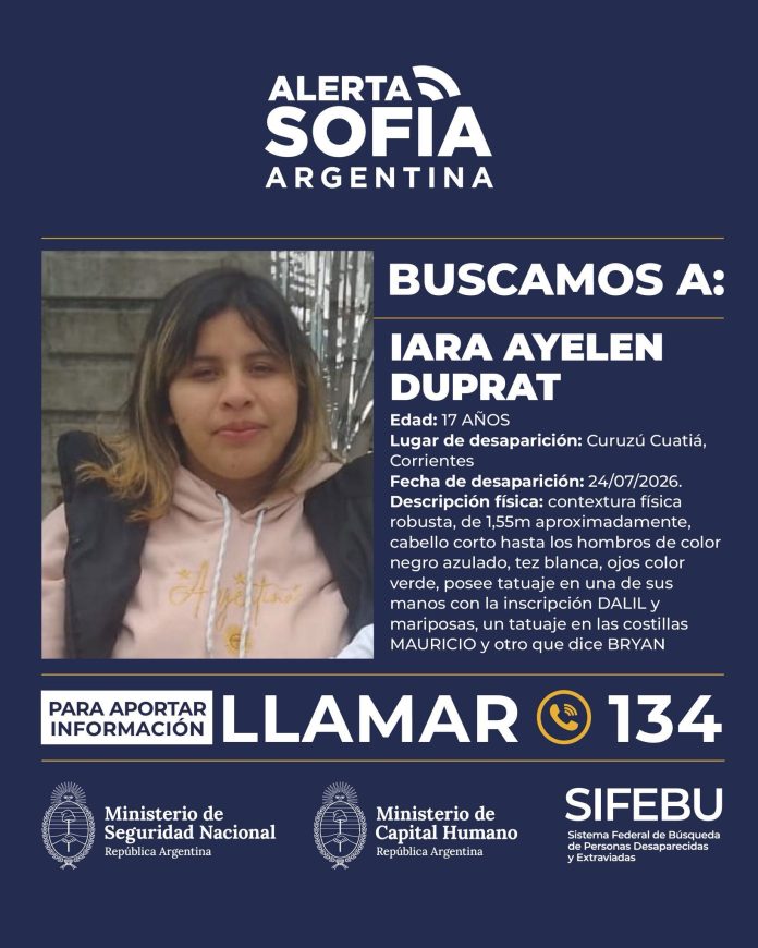 Desesperada búsqueda de una adolescente de 17 años en Corrientes: activaron la Alerta Sofía