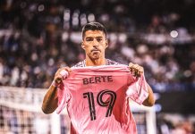 El estremecedor golpe en la cabeza del argentino del Inter Miami Germán Berterame que lo obligó a salir en ambulancia