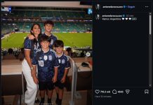 La foto que Antonela Roccuzzo repitió con sus hijos tras un nuevo gol de Messi y el triunfo de Argentina en el Mundial