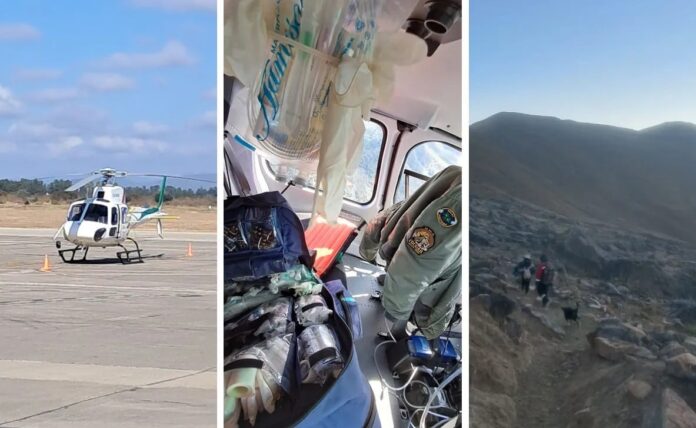 Jujuy: una mujer de 79 años se fracturó el fémur, pasó dos noches en los cerros y la rescataron en helicóptero