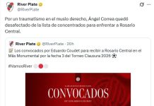 River Plate busca su primera victoria en el Torneo Clausura ante Rosario Central: formaciones confirmadas